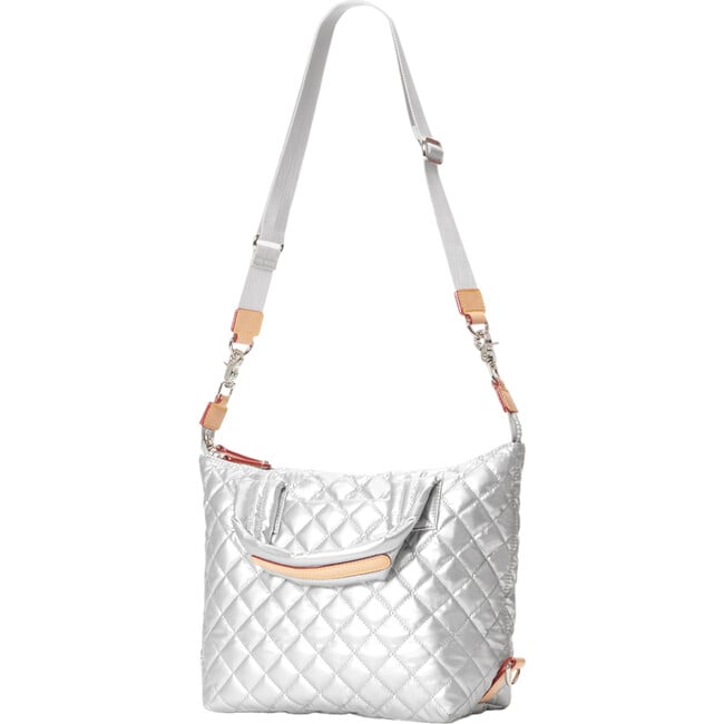 Women's Small Sutton Deluxe Quilt Crossbody Bag, Matte Silver - Bags - 2