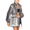 Women's Small Empire Quilt Tote, Matte Silver & Silver Metallic Camo - Bags - 5