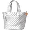 Women's Medium Metro Deluxe Quilt Tote, Matte Silver - Bags - 2