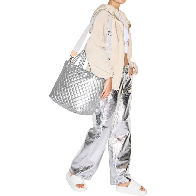 Women's Medium Metro Deluxe Quilt Tote, Matte Silver - Bags - 5