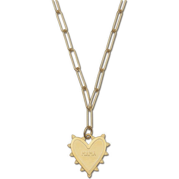 Women's Radiant Mama Heart Charm Link Chain Necklace, Gold