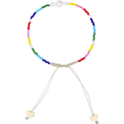 Women's Rainbow Pearl Hand-Made Adjustable Bracelet, Multicolors