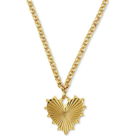 Women's Heart Of Gold Charm Belcher Chain Necklace, Gold