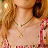 Women's Pearl Leather Cord Necklace, Palm Green - Necklaces - 3