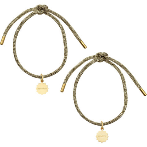 Women's Lurex Bracelet Pair With Everything & Always Charm, Gold (Set Of 2)