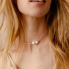 Women's Pearl Leather Cord Necklace, Ballet Pink - Necklaces - 2