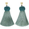 Women's Hart's Signature Top-Knot Tassel Earrings, Sage - Earrings - 1 - thumbnail