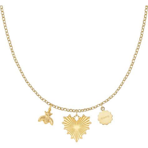 Women's Baby Heart Of Gold, Bee & Always Charm Necklace, Gold