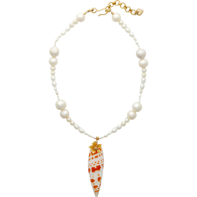 Women's Bon Voyage Mitra Shell Flower Hang Necklace, Pearl & Shell