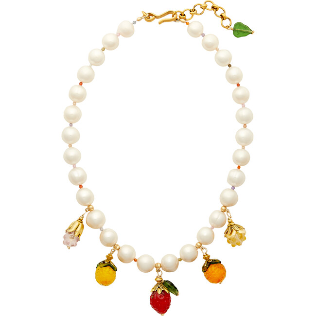 Women's Orchard Charm Pearl & Beaded Necklace, Pearl