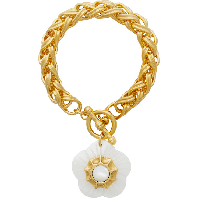 Women's Freya Flower Charm Chain Bracelet, Gold