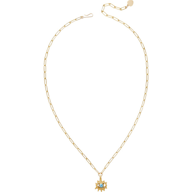 Women's Alexis Evil Eye Pendant Chain Necklace, Gold & Sky