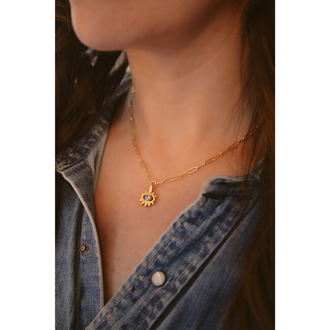 Women's Alexis Necklace, Gold & Sky - Necklaces - 4