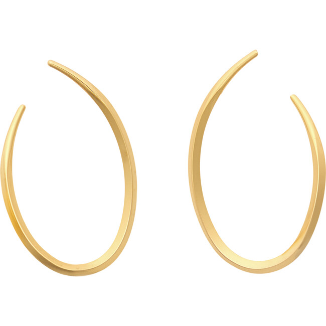 Women's Mirror Hoops Handmade Earrings, Gold