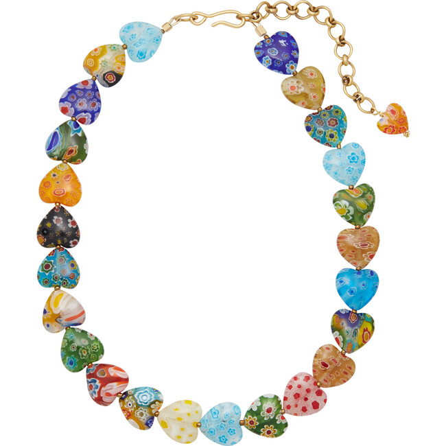 Women's Higher Love Glass Beads Adjustable Hook Necklace, Multicolors