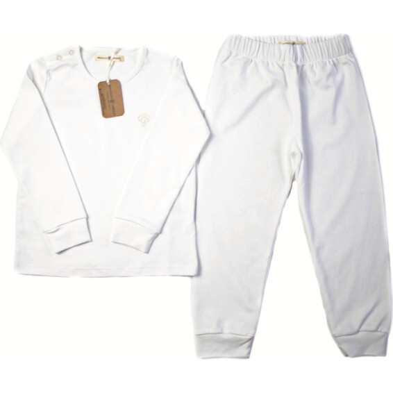Pima Cotton Pajama Set, White