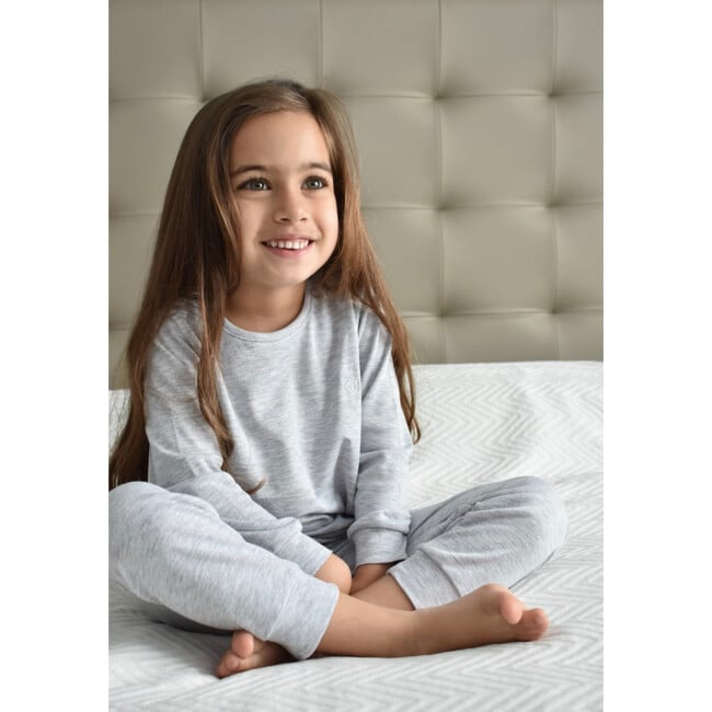 Pima Cotton Pajama Set, Grey - Pajamas - 3