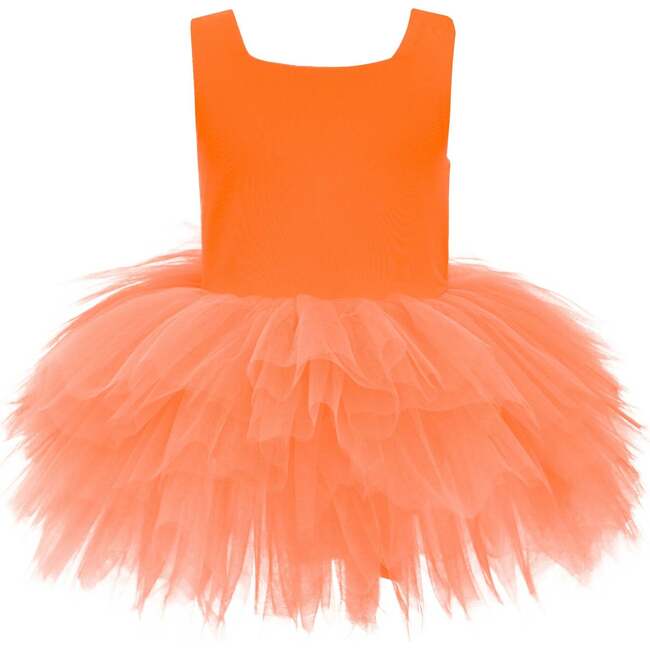 Neon Solid Tutu Dress, Orange