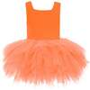 Neon Solid Tutu Dress, Orange - Leotard - 2