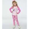 Unicorn Print Long Raglan Sleeve Baseball Top, Pink - T-Shirts - 2