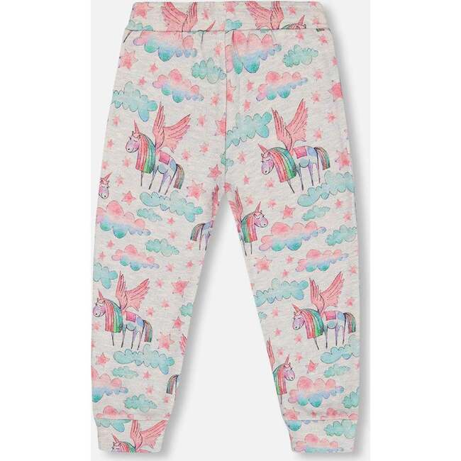 Unicorn Print Bootleg Stretch Pant, Gray Mix - Sweatpants - 4