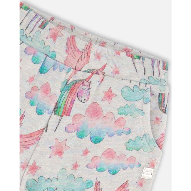 Unicorn Print Bootleg Stretch Pant, Gray Mix - Sweatpants - 5