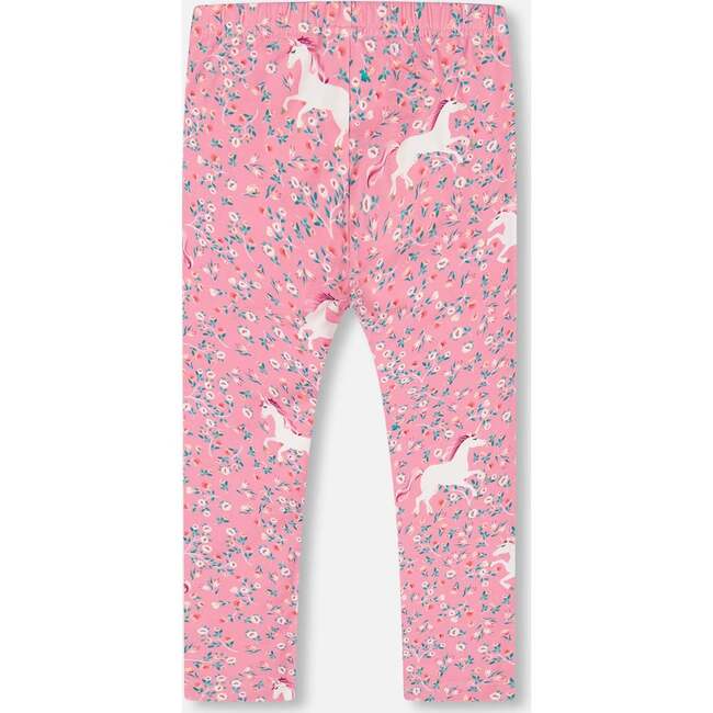 Unicorn Print Leggings, Pink - Leggings - 3