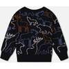 Sweater With Intarsia Animal Forest, Black - Sweaters - 3