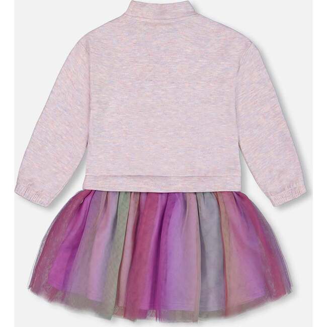 Super Soft Sweatshirt Dress Tulle Skirt, Rainbow - Dresses - 3