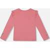 Super Soft Embroidered Brushed Rib Long Sleeve T-Shirt, Light Pink - T-Shirts - 4