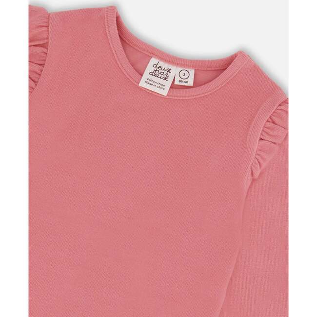 Super Soft Embroidered Brushed Rib Long Sleeve T-Shirt, Light Pink - T-Shirts - 5