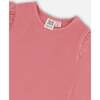 Super Soft Embroidered Brushed Rib Long Sleeve T-Shirt, Light Pink - T-Shirts - 5