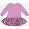 Super Soft Long Sleeve Mini Flowers Print Skirt Dress, Lilac - Dresses - 5