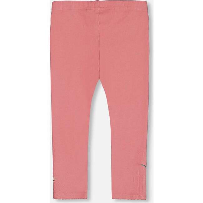 Super Soft Embroidered Brushed Rib Leggings, Light Pink - Leggings - 3