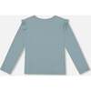 Super Soft Embroidered Brushed Rib Long Sleeve T-Shirt, Light Blue - T-Shirts - 4