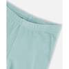 Super Soft Embroidered Brushed Rib Leggings, Light Blue - Leggings - 5