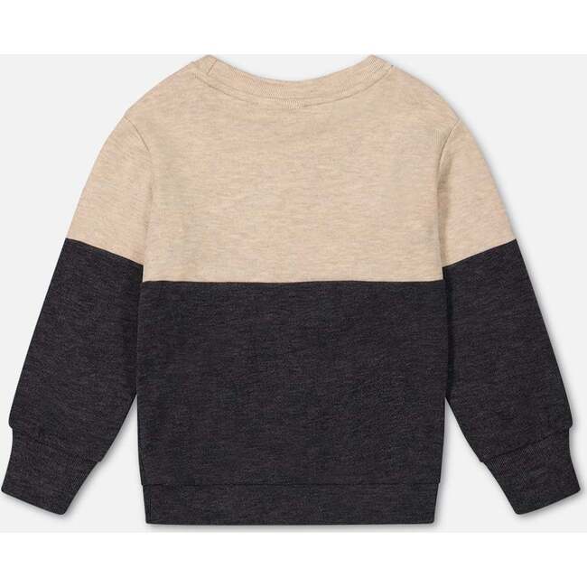 Super Soft Color-Block Quilted Pocket Top, Beige & Black - T-Shirts - 4