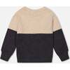 Super Soft Color-Block Quilted Pocket Top, Beige & Black - T-Shirts - 4