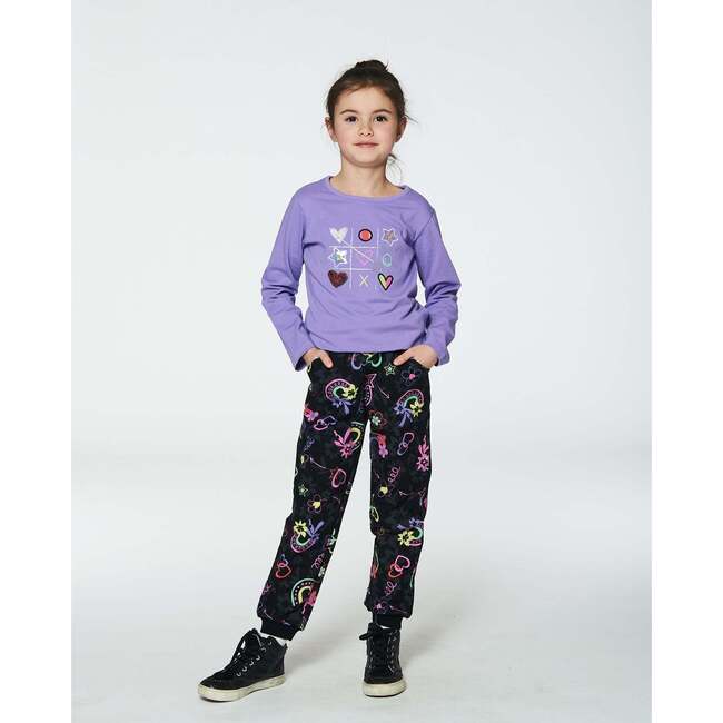 Shimmer & Shine Sequin Tic-Tac-Toe Long Sleeve T-Shirt, Purple - T-Shirts - 3