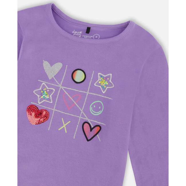 Shimmer & Shine Sequin Tic-Tac-Toe Long Sleeve T-Shirt, Purple - T-Shirts - 5