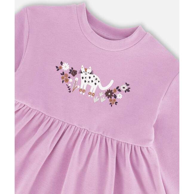 Ruffle Long Sleeve Tunic & Mini Flowers Print Leggings Set, Lilac - Mixed Apparel Set - 4