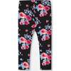 Roses Print Leggings, Black - Leggings - 3