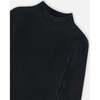 Ribbed Super Soft Brushed Mock Neck Top, Black - T-Shirts - 3