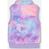 Ribbed Trim Faux Fur Sleeveless Vest, Multicolor - Vests - 4