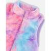 Ribbed Trim Faux Fur Sleeveless Vest, Multicolor - Vests - 5