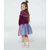 Vertical Striped Tulle Skirt, Gradient Blue, Pink, Mauve - Skirts - 3