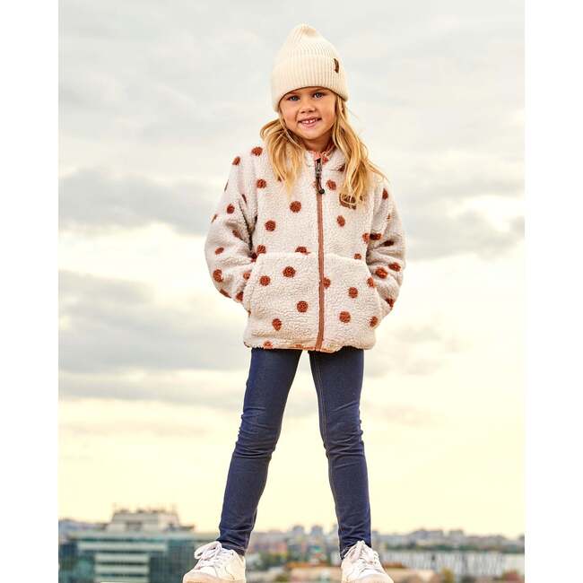 Reversible Sherpa Jacket, Pinky Brown With Dots - Puffers & Down Jackets - 3