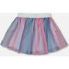 Vertical Striped Tulle Skirt, Gradient Blue, Pink, Mauve - Skirts - 4