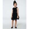 Ribbed Bodice Sleeveless Tulle Skirt Dress, Black - Dresses - 3