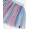 Vertical Striped Tulle Skirt, Gradient Blue, Pink, Mauve - Skirts - 5